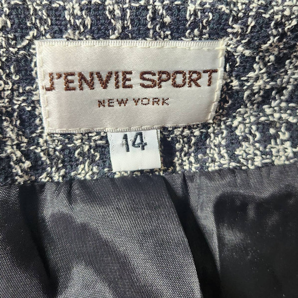 J'envie sport jacket zipper gront dark blue , gray sz 14/ L - Picture 4 of 8